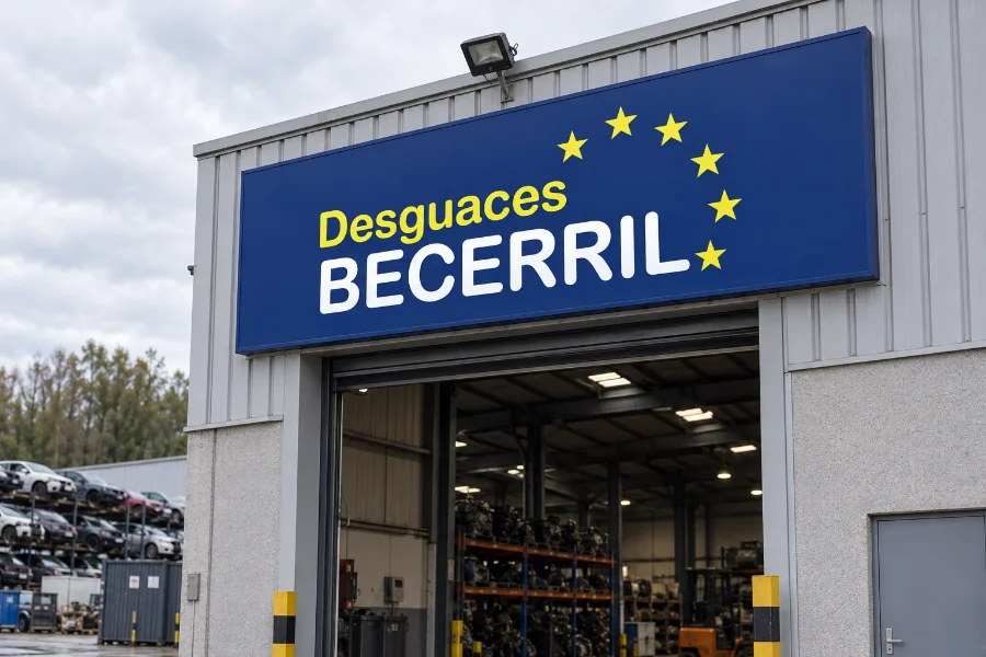 Desguaces Becerril: rótulo de fachada