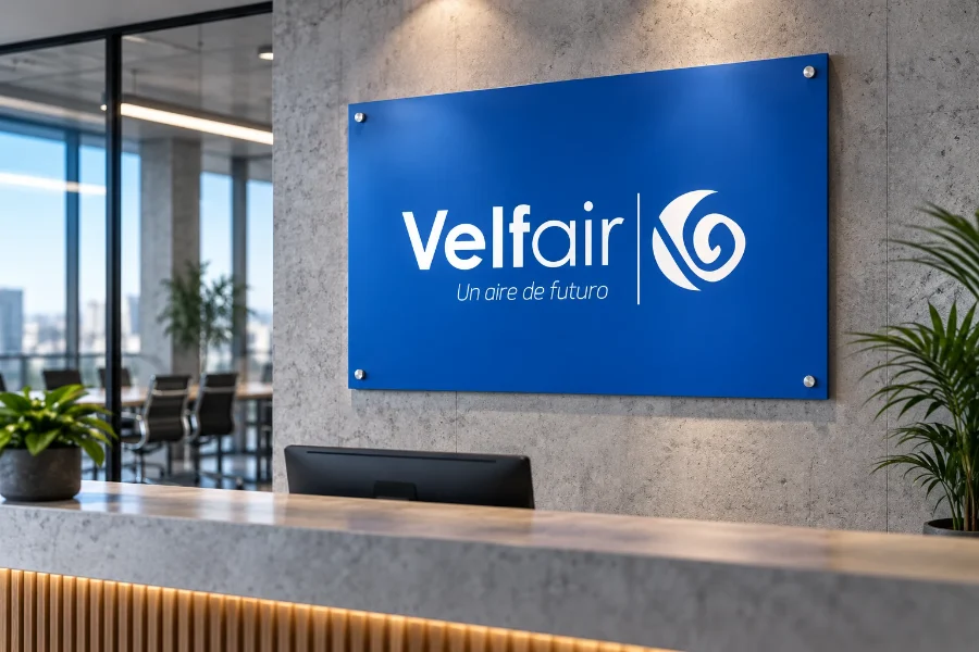 Velfair: rótulo de la oficina