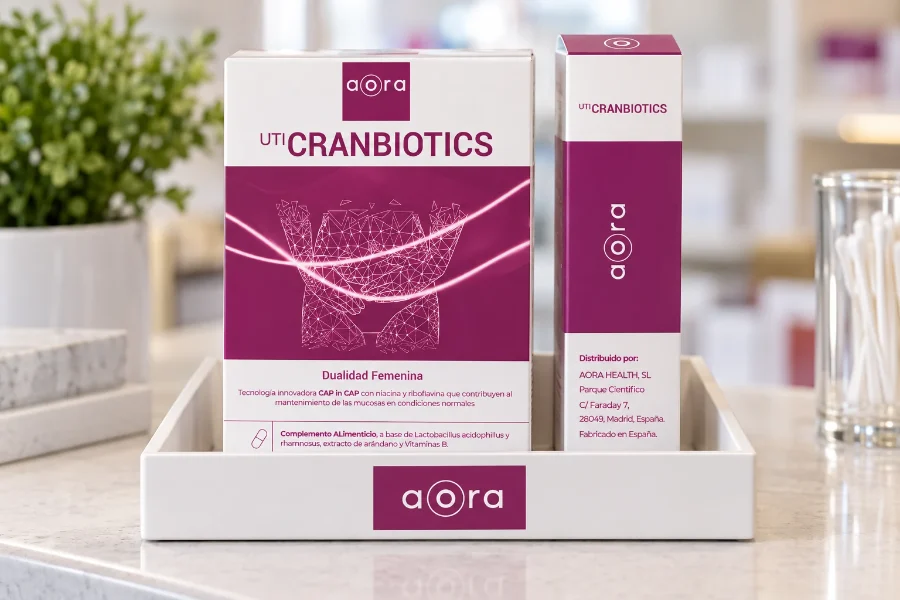 AORA · UTI Cranbiotics: expositor