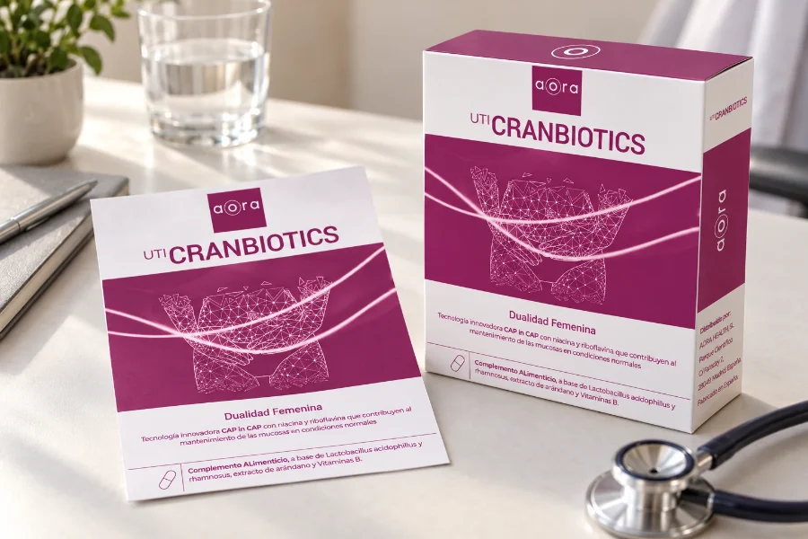 AORA · UTI Cranbiotics: folleto de producto