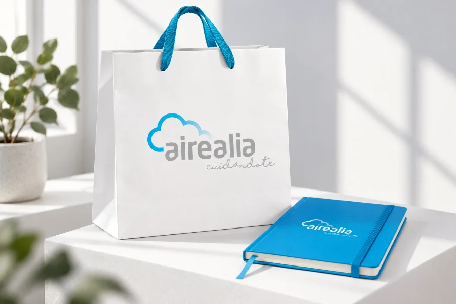 Airealia · identidad: bolsa del evento