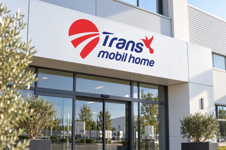 Mobil Home · Trans Mobil Home: rótulo de la oficina
