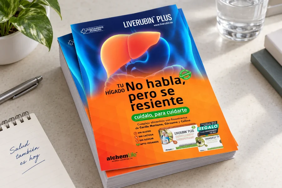 Alchemlife · campaña Liverubin Plus: folleto promocional