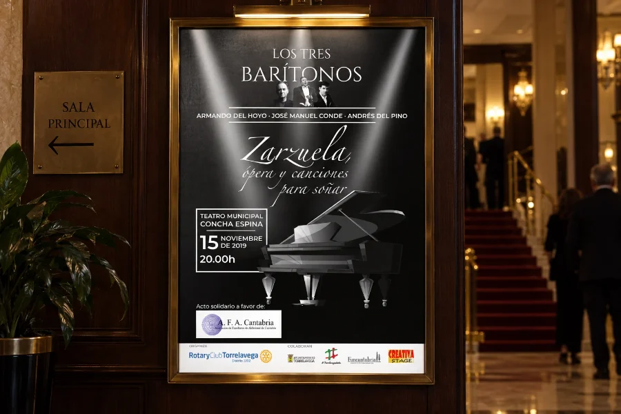 Rotary · Los Tres Barítonos: cartel en el teatro