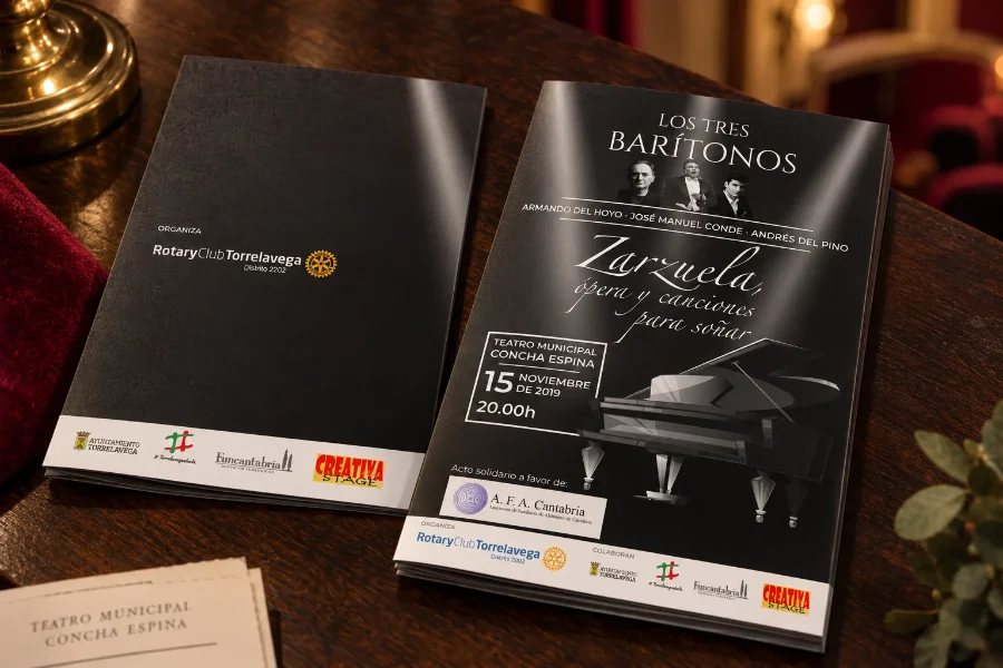 Rotary · Los Tres Barítonos: portada del programa