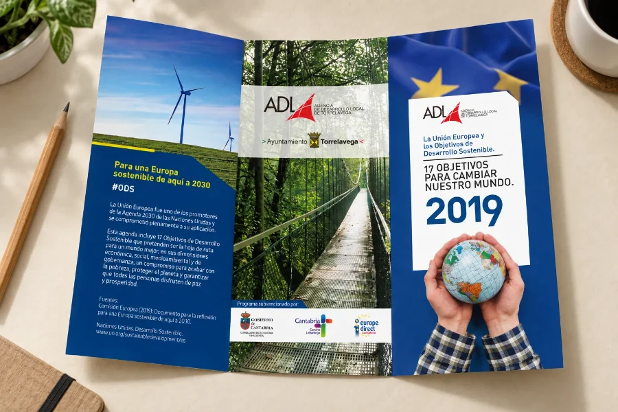 ADL Torrelavega · tríptico de desarrollo sostenible: exterior del tríptico