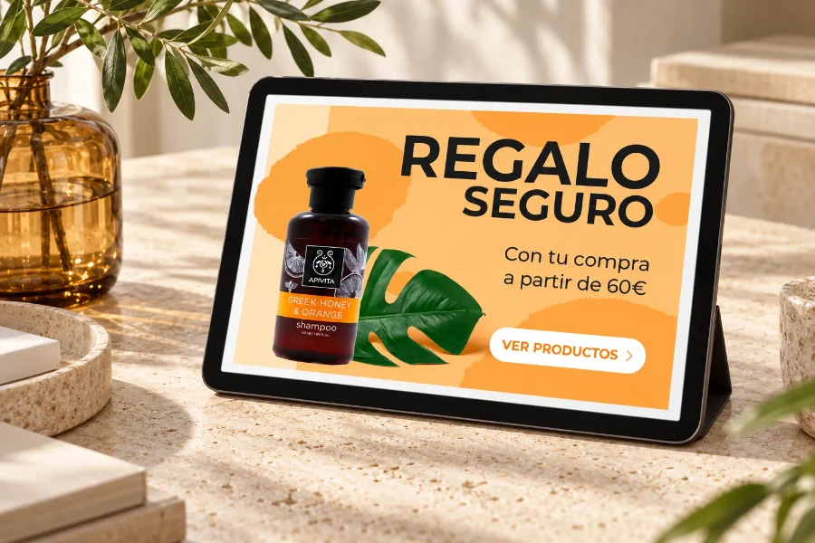 Proserpharma · campaña «Regalo seguro»: campaña en la tableta