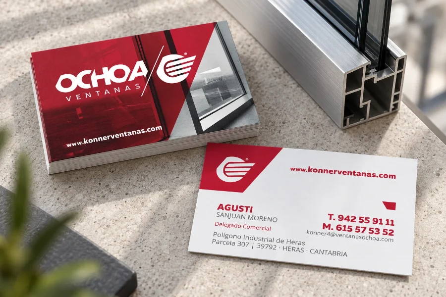 Ochoa Ventanas · identidad: tarjetas comerciales