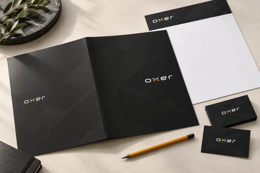 Oxer · carpeta corporativa: papelería corporativa