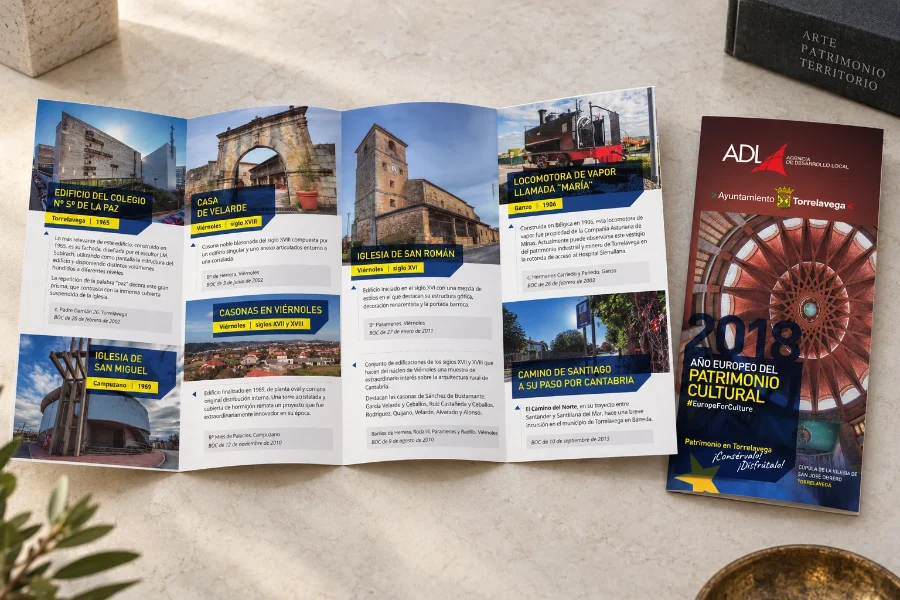 ADL Torrelavega · folleto de patrimonio cultural: cuadríptico abierto