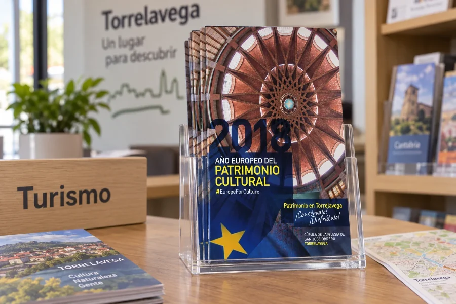 ADL Torrelavega · folleto de patrimonio cultural: expositor turístico