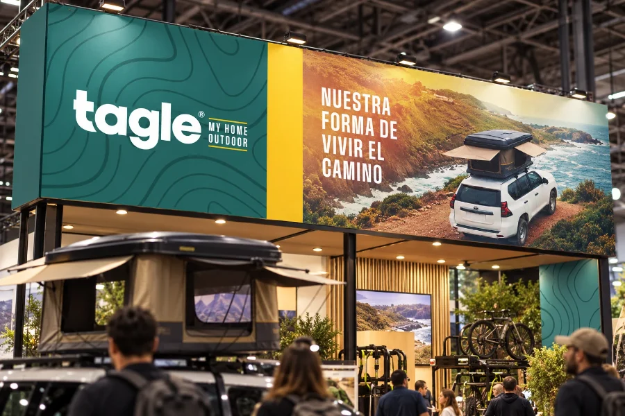 Tagle Outdoor · Feria Caravaning: rótulo del stand