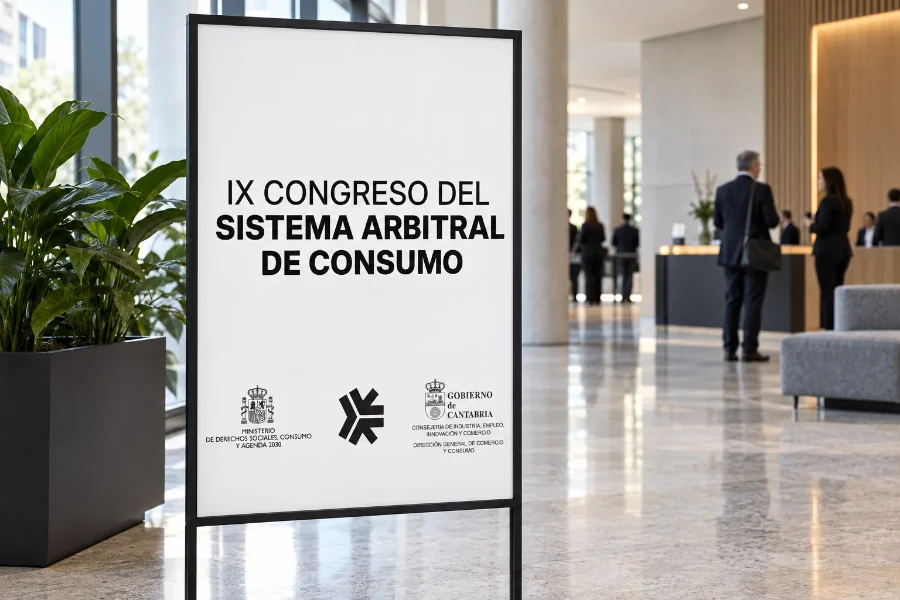 Gobierno de Cantabria · IX Congreso del Sistema Arbitral de Consumo: cartel de acceso
