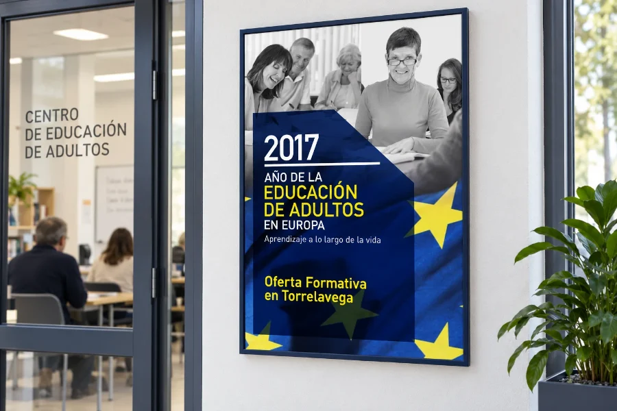 ADL Torrelavega · folleto de educación de adultos: cartel de formación
