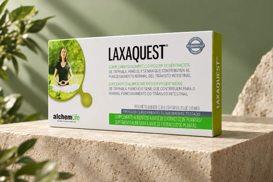 Alchemlife · LAXAQUEST, expositor: envase