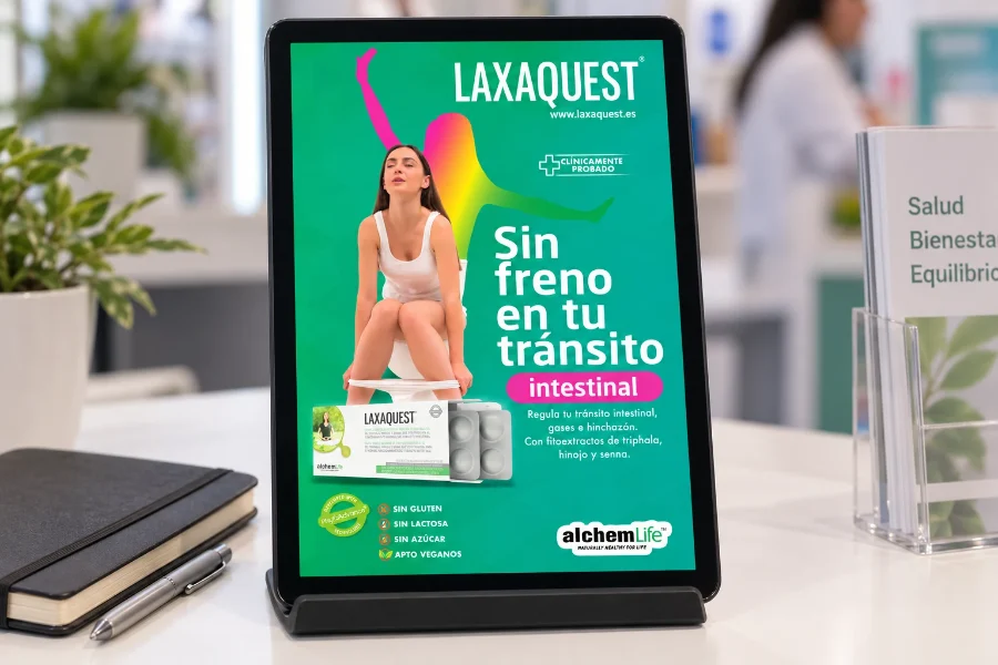 Alchemlife · LAXAQUEST, expositor: presentación en la tableta