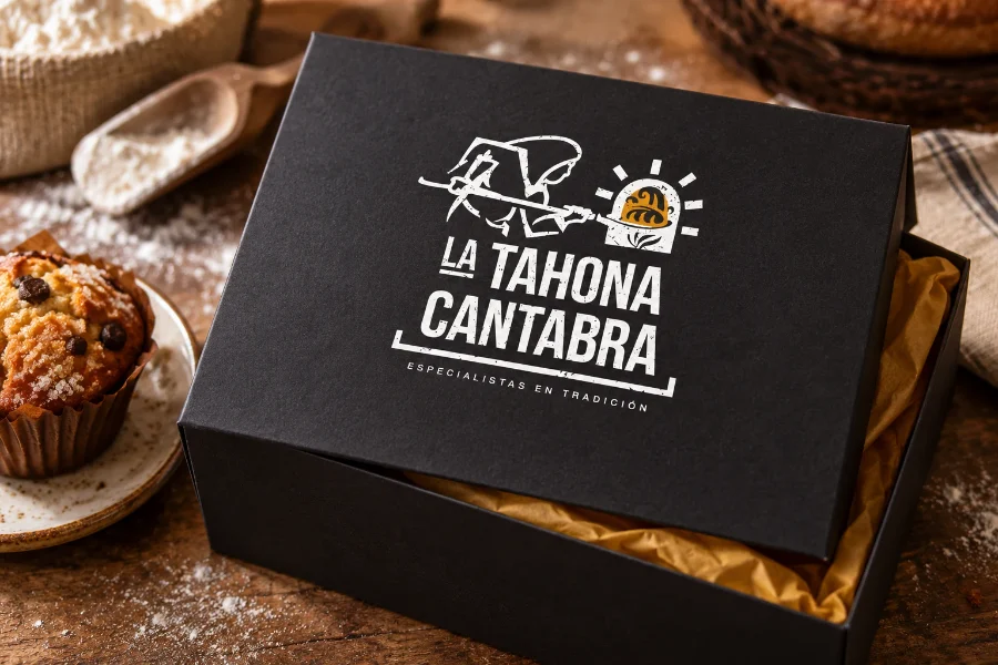 La Tahona Cántabra · identidad: caja de pastelería