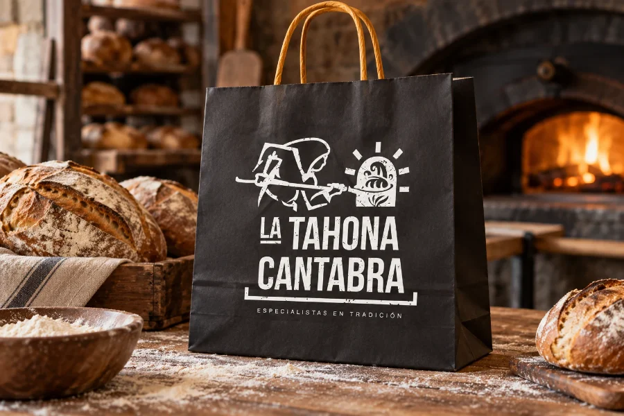 La Tahona Cántabra · identidad: bolsa de panadería