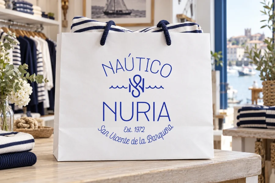 Náutico Nuria San Vicente · identidad comercial: bolsa de la tienda