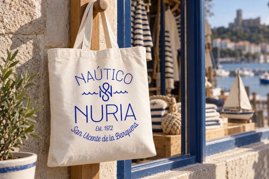 Náutico Nuria San Vicente · identidad comercial: bolsa de tela