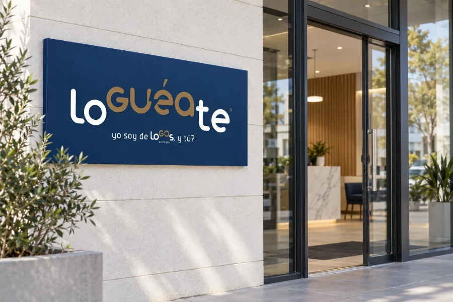 LoGOs Energía · campaña LoGuéate: rótulo de la oficina