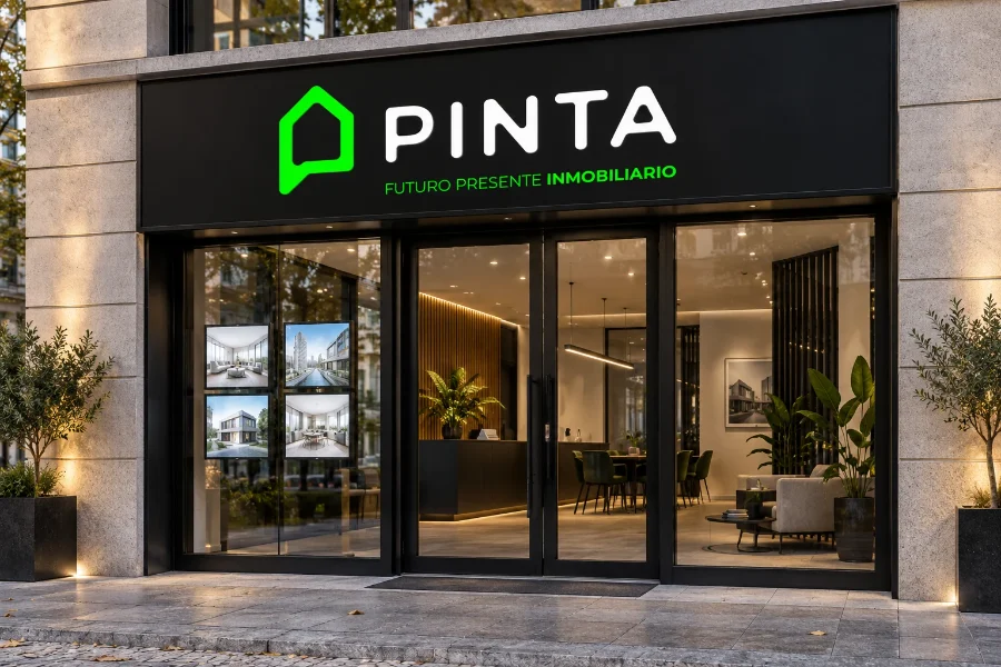 Construcciones Pinta · identidad: rótulo de la inmobiliaria