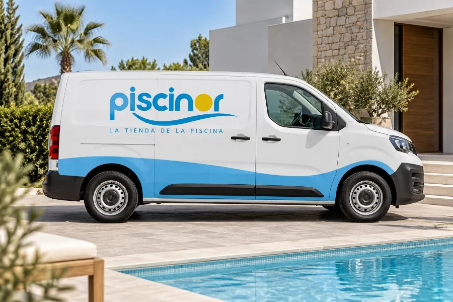 Piscinor · identidad: vehículo de servicio