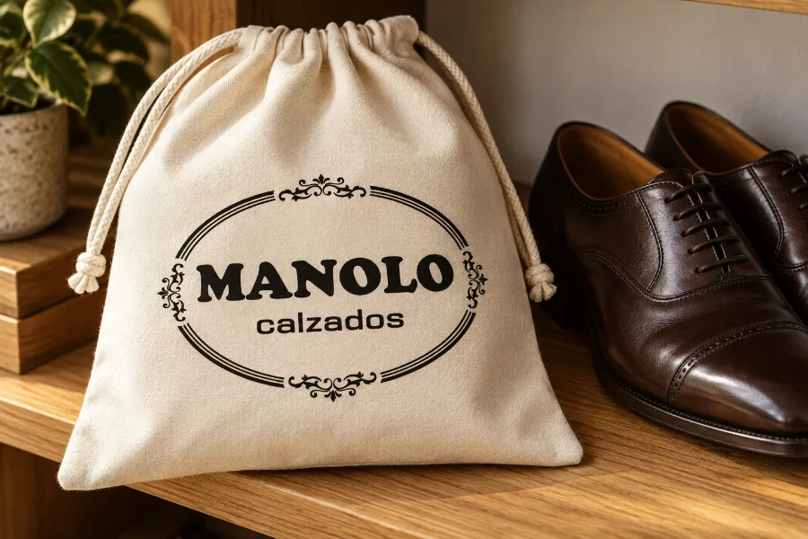 Calzados Manolo · identidad: bolsa protectora