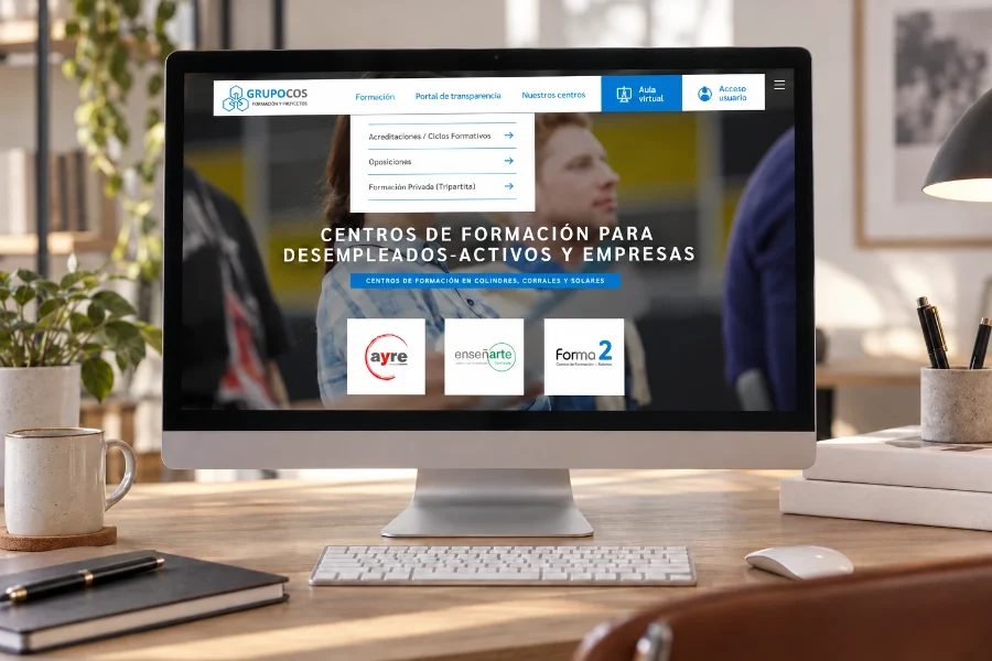 Grupo Cos · identidad: web en el ordenador