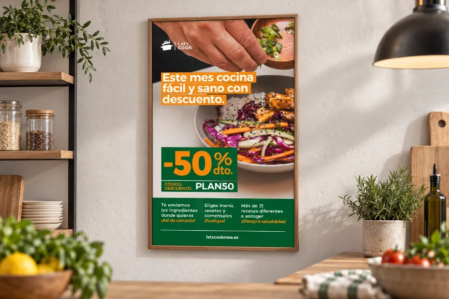 Let’s Cook · campaña de octubre: cartel en el punto de venta