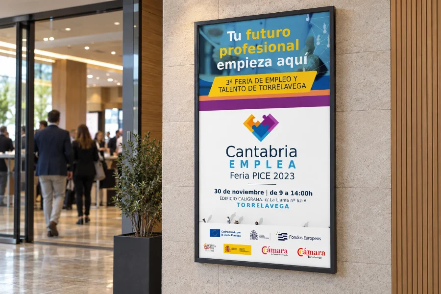 Cámara de Comercio · Feria de Empleo PICE 2023: cartel de entrada