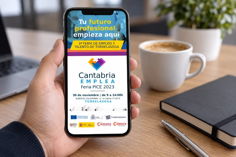 Cámara de Comercio · Feria de Empleo PICE 2023: difusión en el móvil