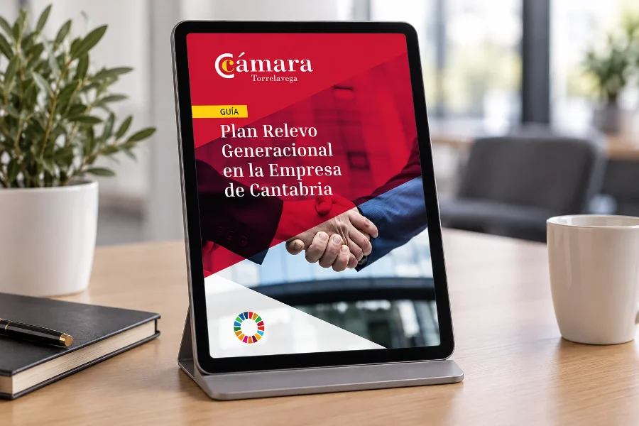 Cámara de Comercio · guía del Plan de Relevo Generacional: guía en la tableta