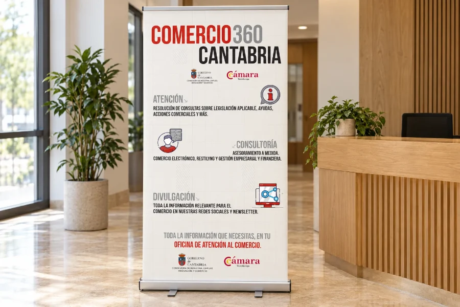 Cámara de Comercio · Comercio 360, oficina de atención al comercio: roll-up de la oficina
