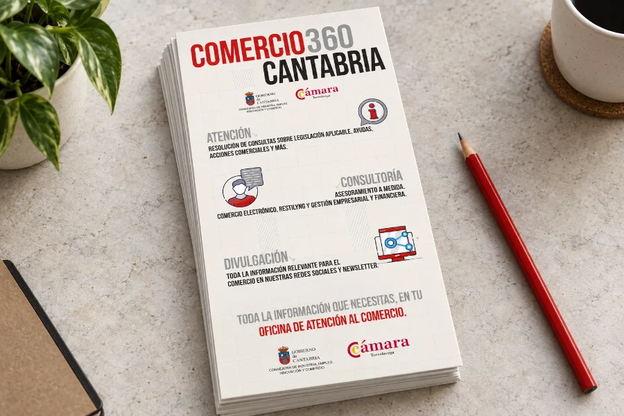 Cámara de Comercio · Comercio 360, oficina de atención al comercio: folleto de servicios