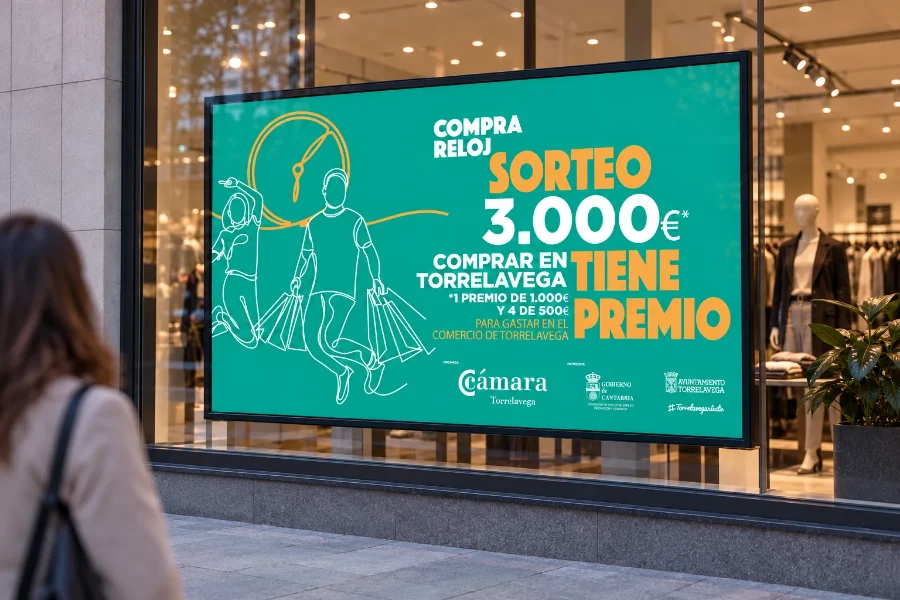 Compra Contrarreloj 2025: pantalla en escaparate