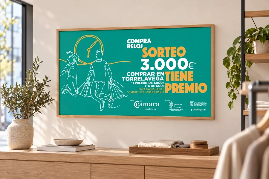 Compra Contrarreloj 2025: cartel en el comercio