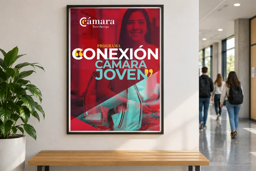 Cámara de Comercio · Conexión Cámara Joven: cartel en el centro