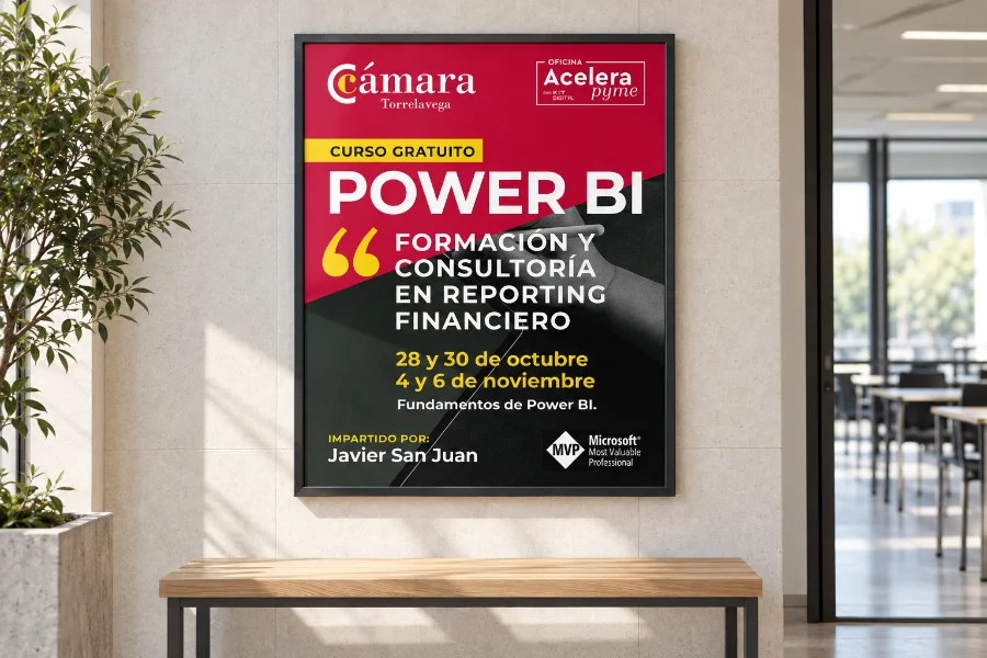 Cámara de Comercio · formación en Power BI: cartel de formación