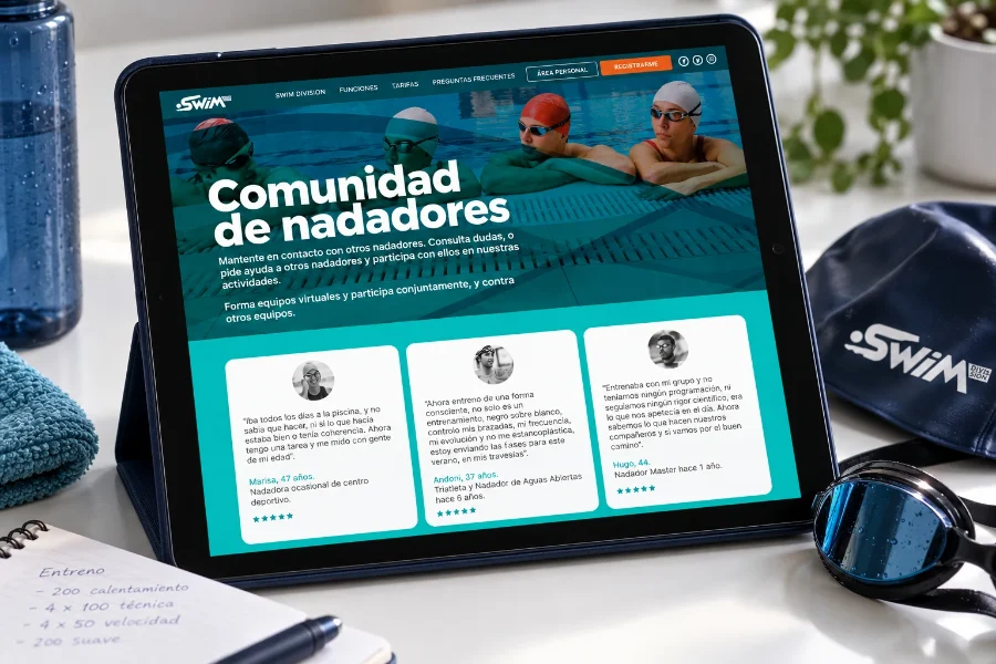Swim Division · diseño web: comunidad de nadadores