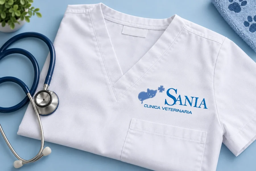 Sania Veterinaria · identidad: uniforme veterinario