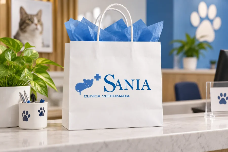 Sania Veterinaria · identidad: bolsa de entrega
