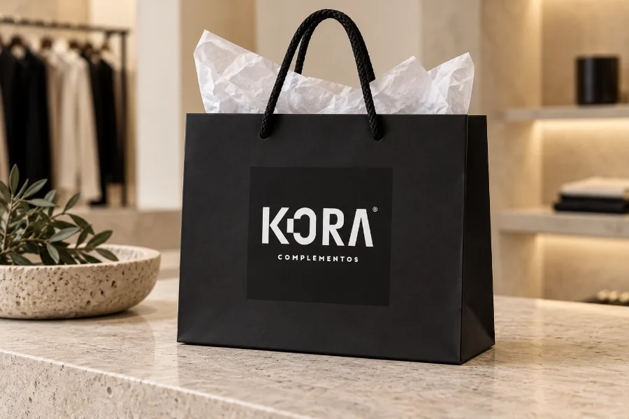 Kora · identidad: bolsa de la boutique