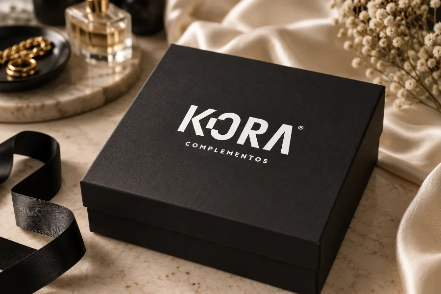 Kora · identidad: caja de complementos