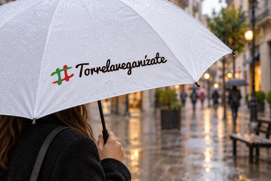 Torrelaveganízate · identidad de ciudad: paraguas