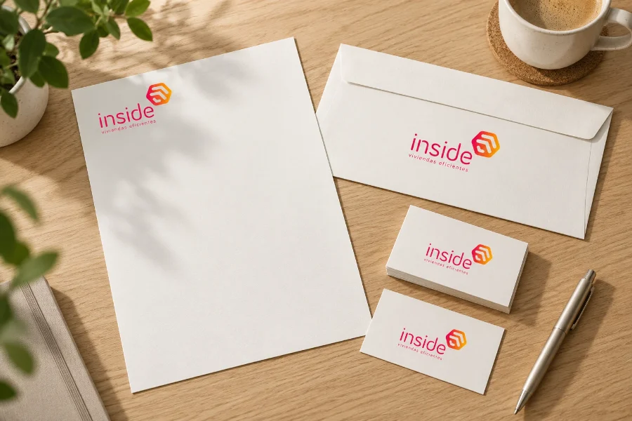 INSIDE · identidad: papelería