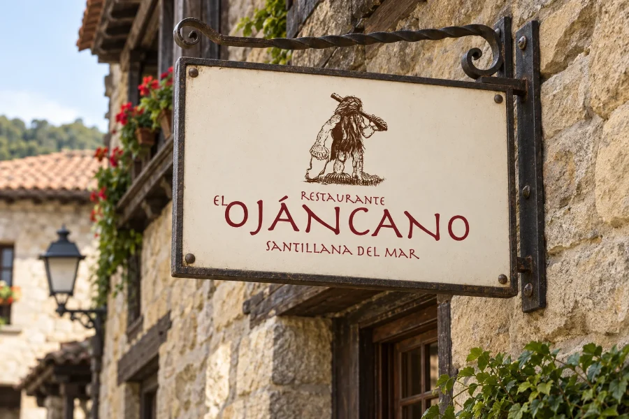 El Ojáncano · identidad: rótulo de fachada