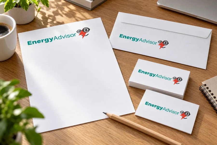 EnergyAdvisor · identidad: papelería