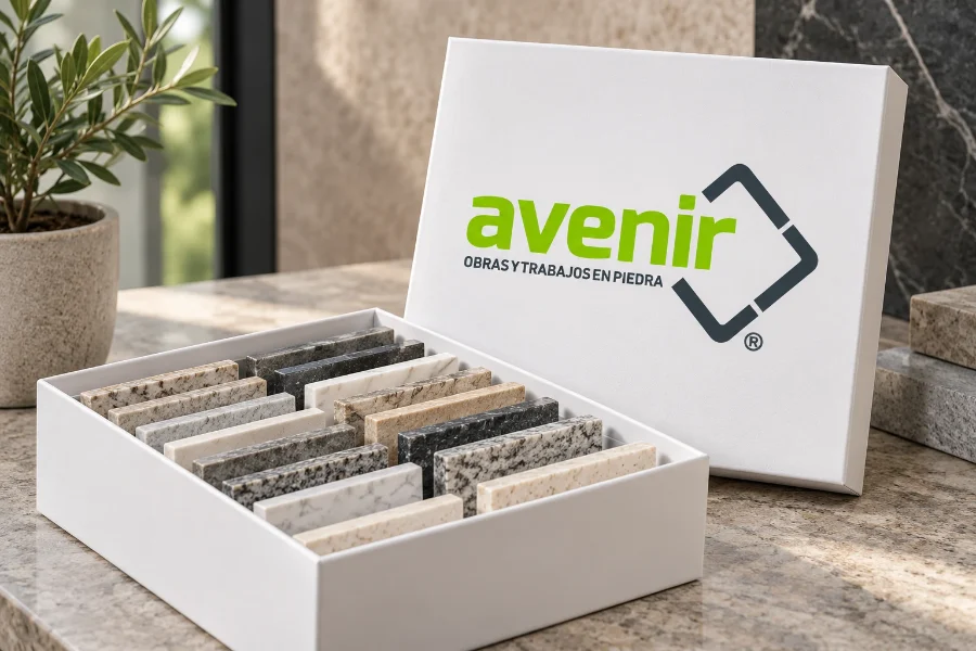 Avenir Obras · identidad y web: caja de muestras
