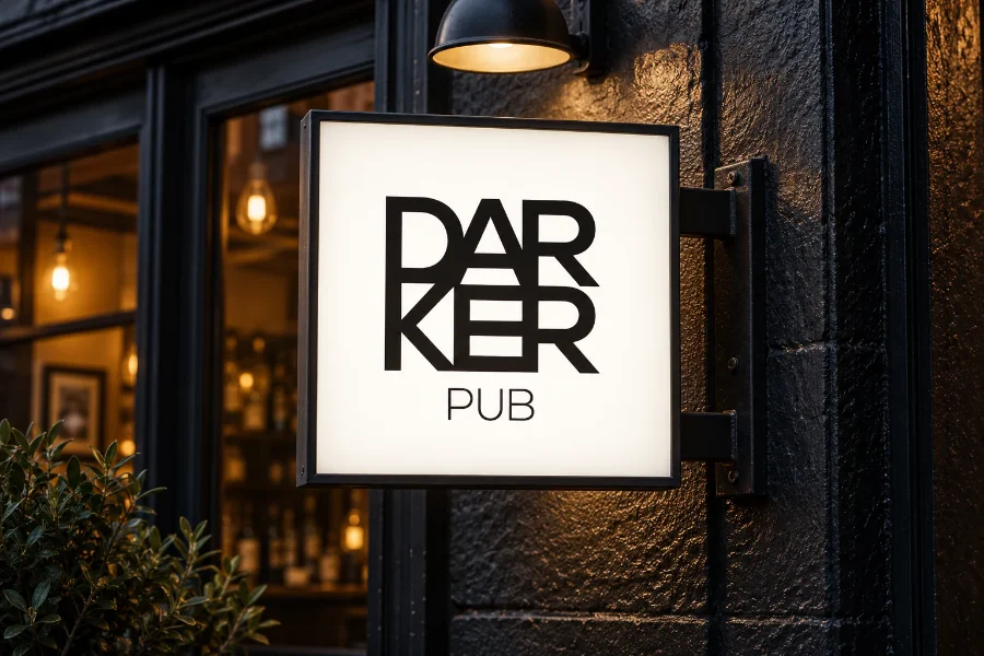 Darker Pub · identidad: rótulo de entrada